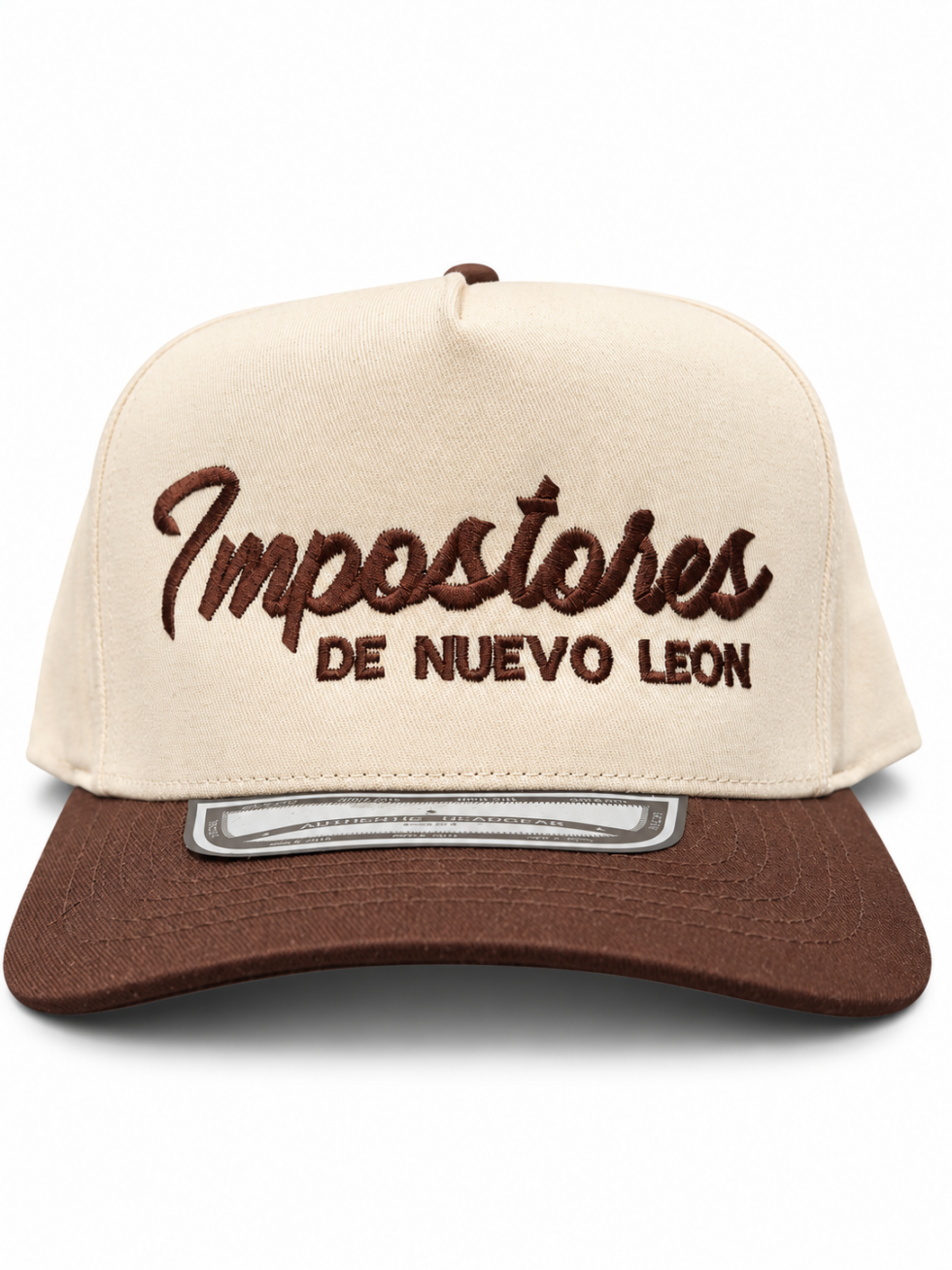 Impostores de Nuevo León beige and brown embroidered baseball cap